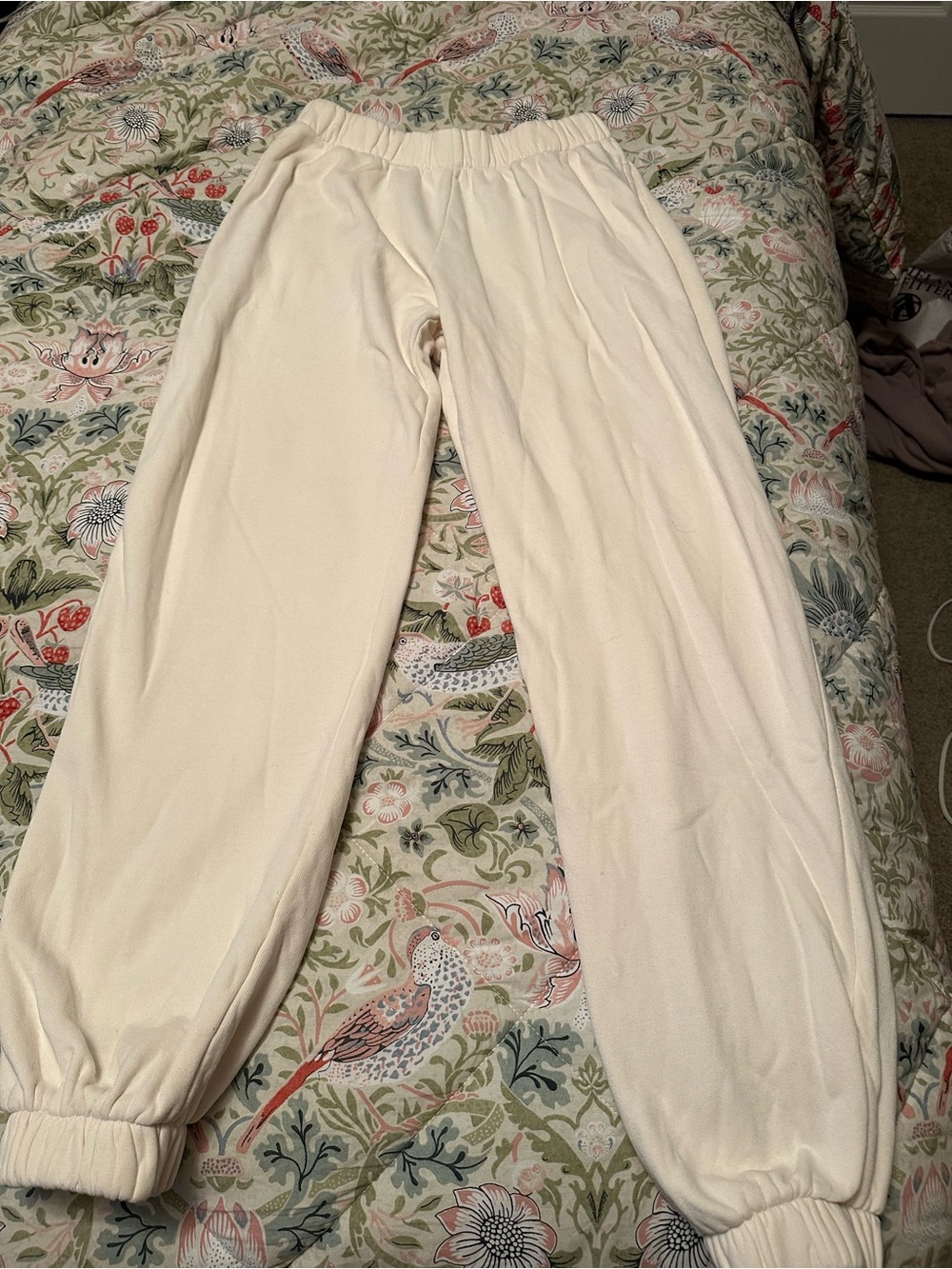 Brandy Melville Cream Fleece-Lined Sweatpants